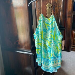 Multicolor halter size extra large with chain around neck